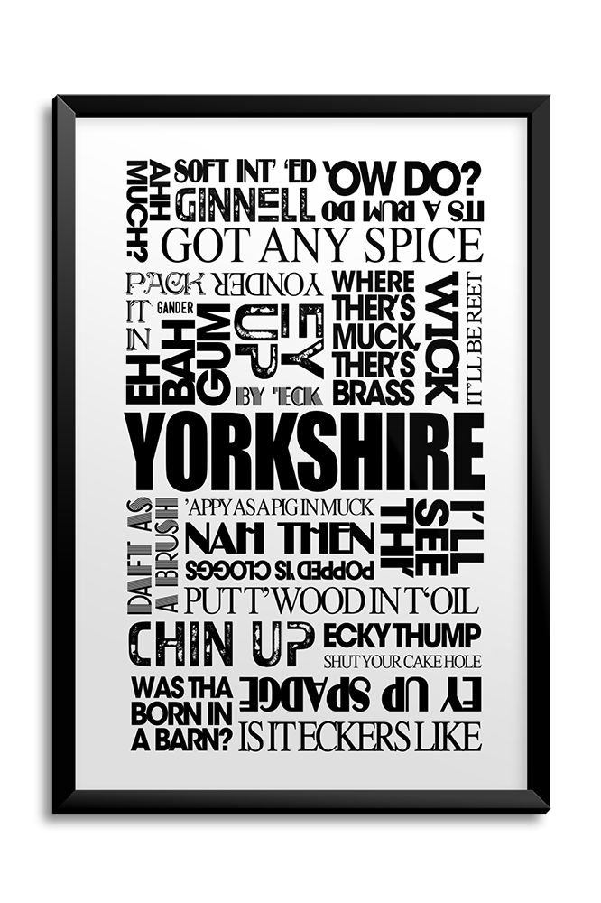 Yorkshire Sayings A3 Poster Yorkshire Gods Own County