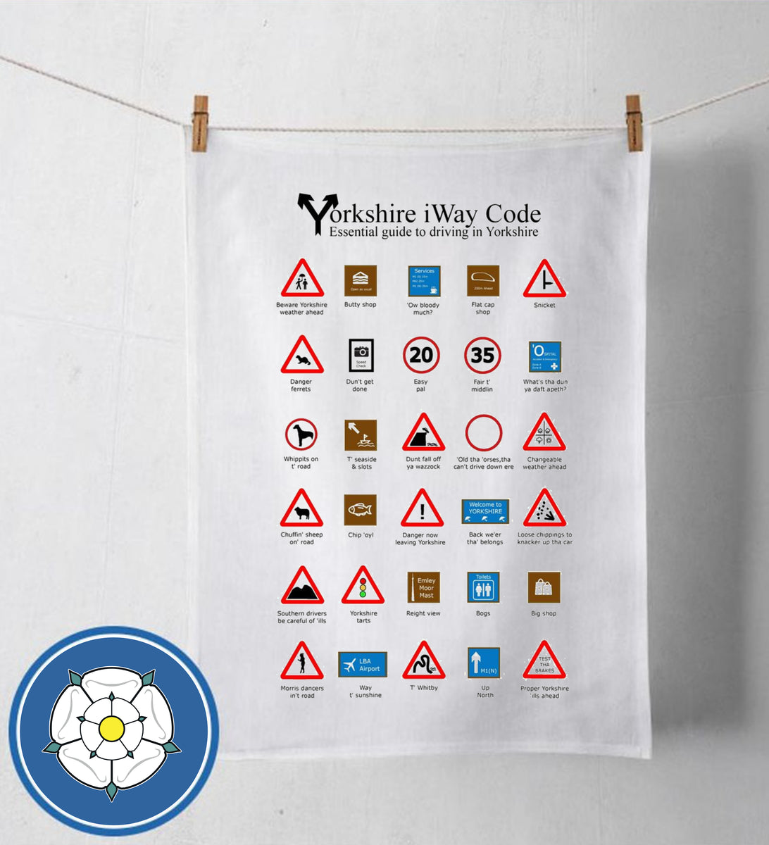 Highway Code Tea Towel Yorkshire Gods Own County