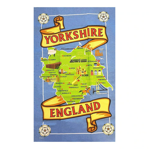 Yorkshire Map Tea Towel
