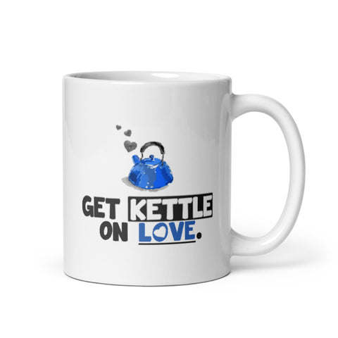 Get Kettle On Love Blue Mug