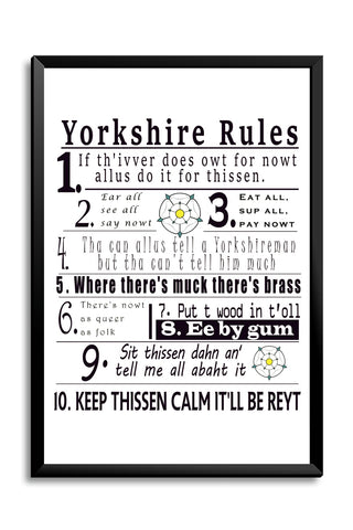 Yorkshire Rules A3 Poster